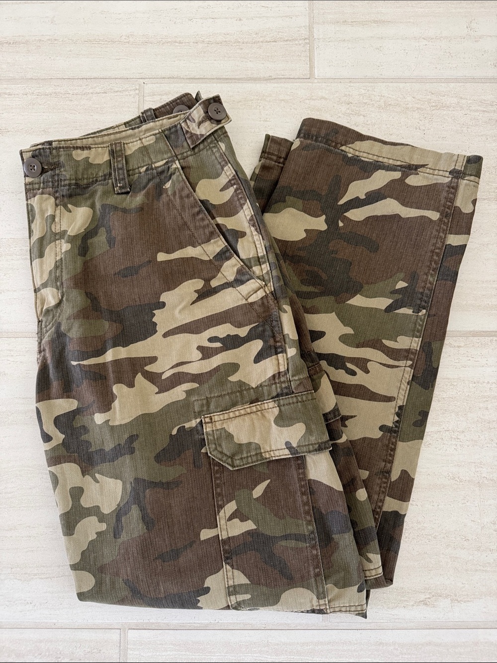 Cotton On Men's Camo Cargo Pants - Olive/Brown